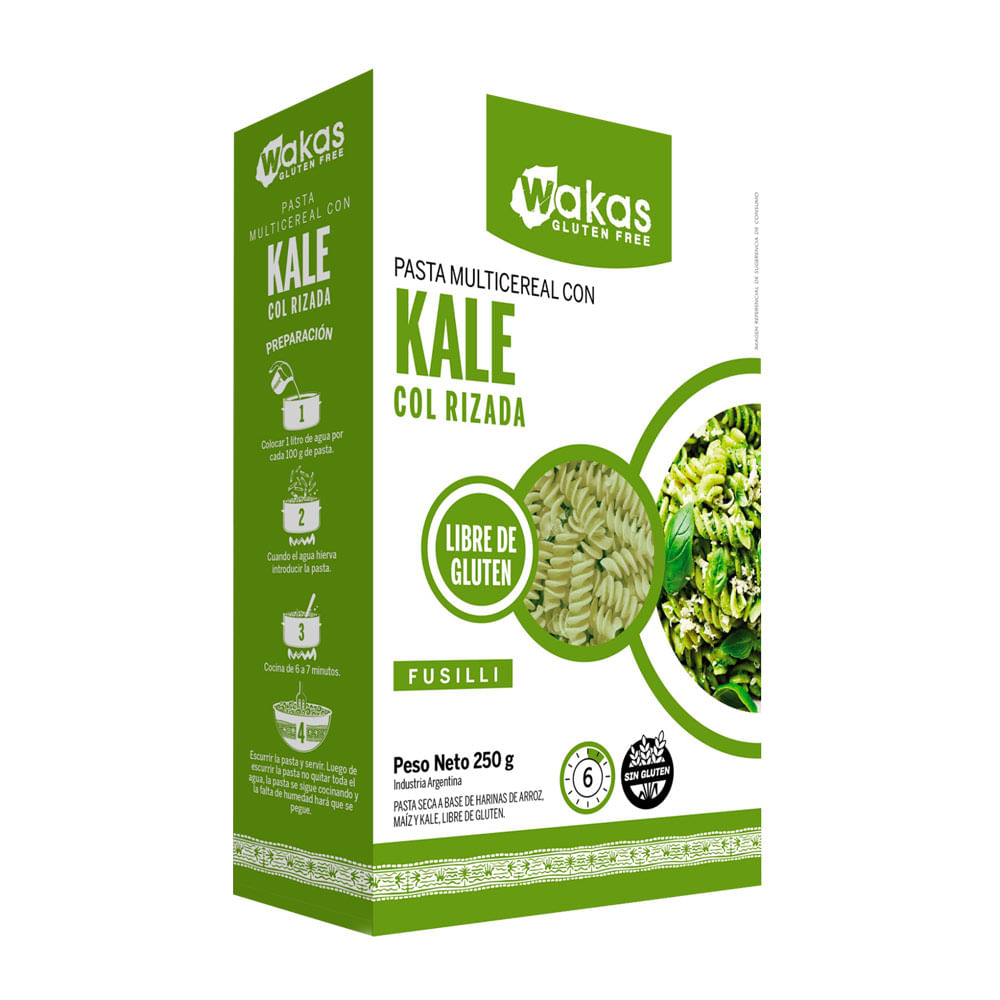 Pasta Sin Gluten Wakas Col Rizada 250g