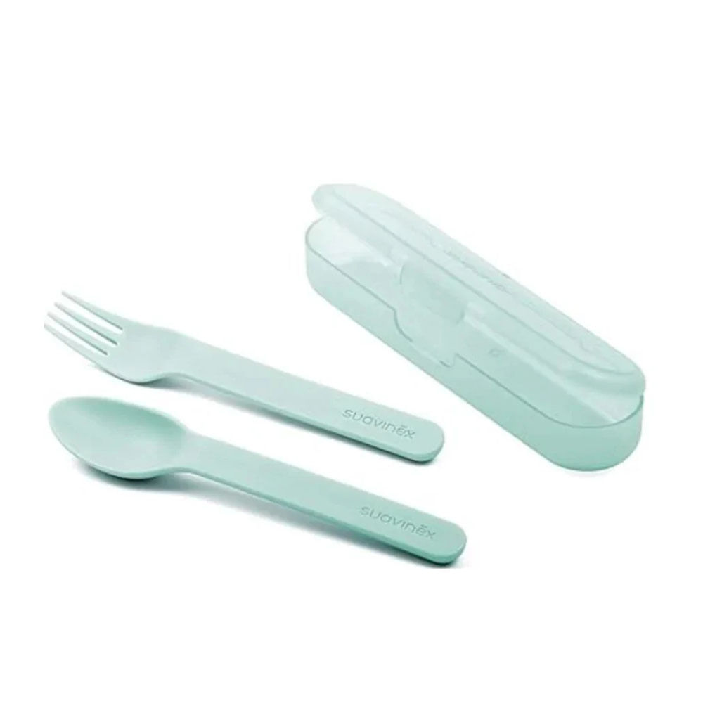Set Cubiertos con Estuche Suavinex Verde +12m