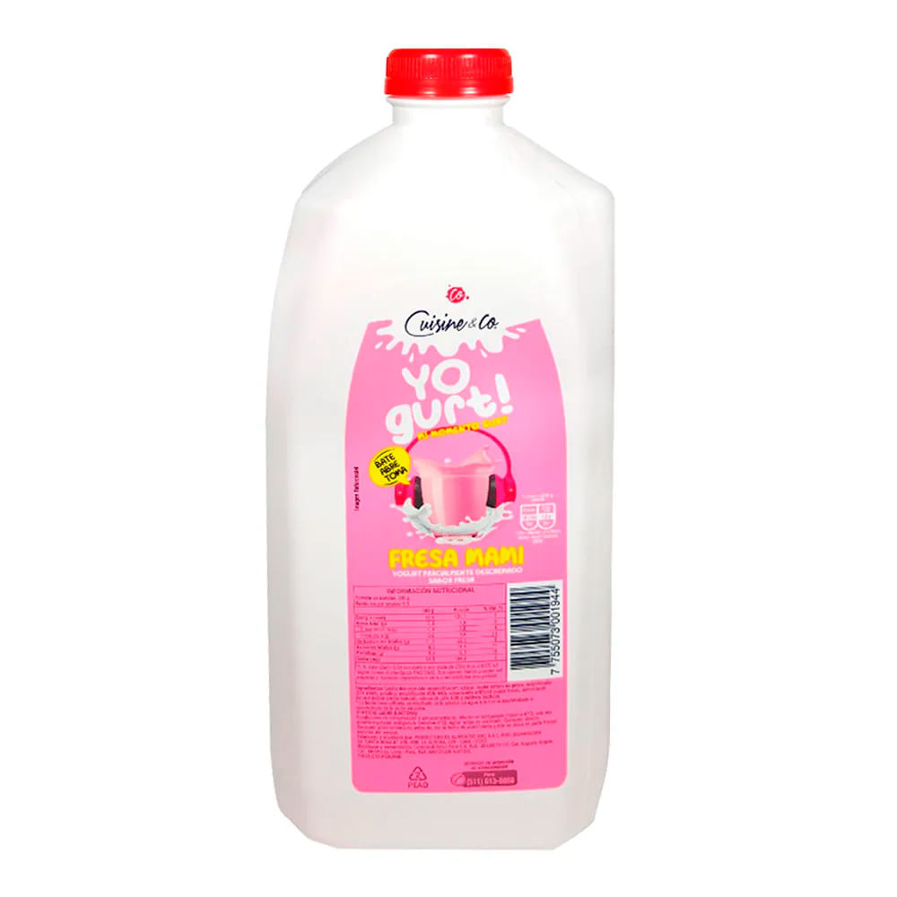 Yogurt Bebible Cuisine & Co Sabor Fresa Botella 1.6kg
