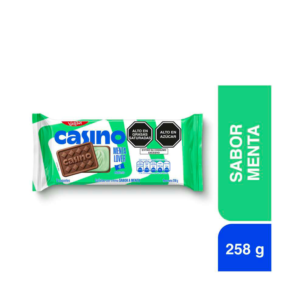 Sixpack Galleta Casino Sabor Menta 43g