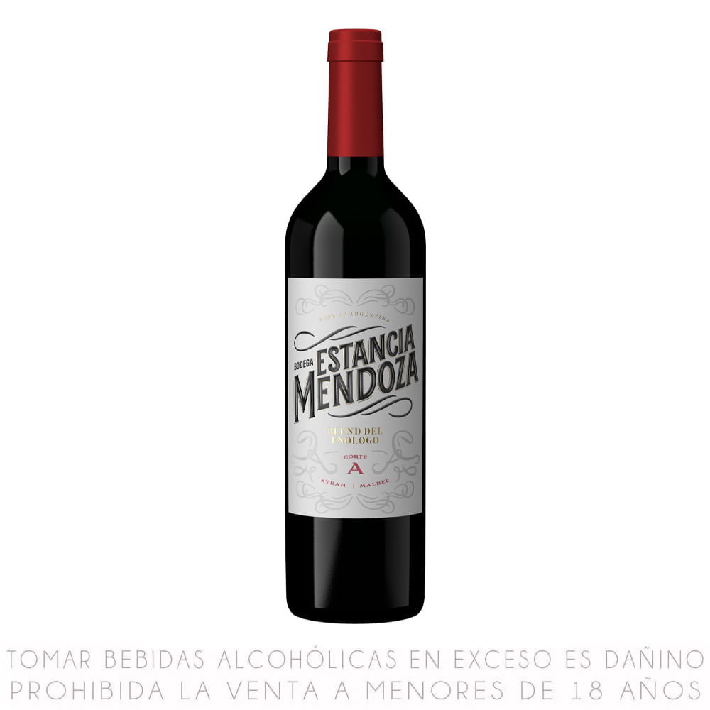 Vino Tinto Syrah Malbec Estancia Mendoza Botella 750ml