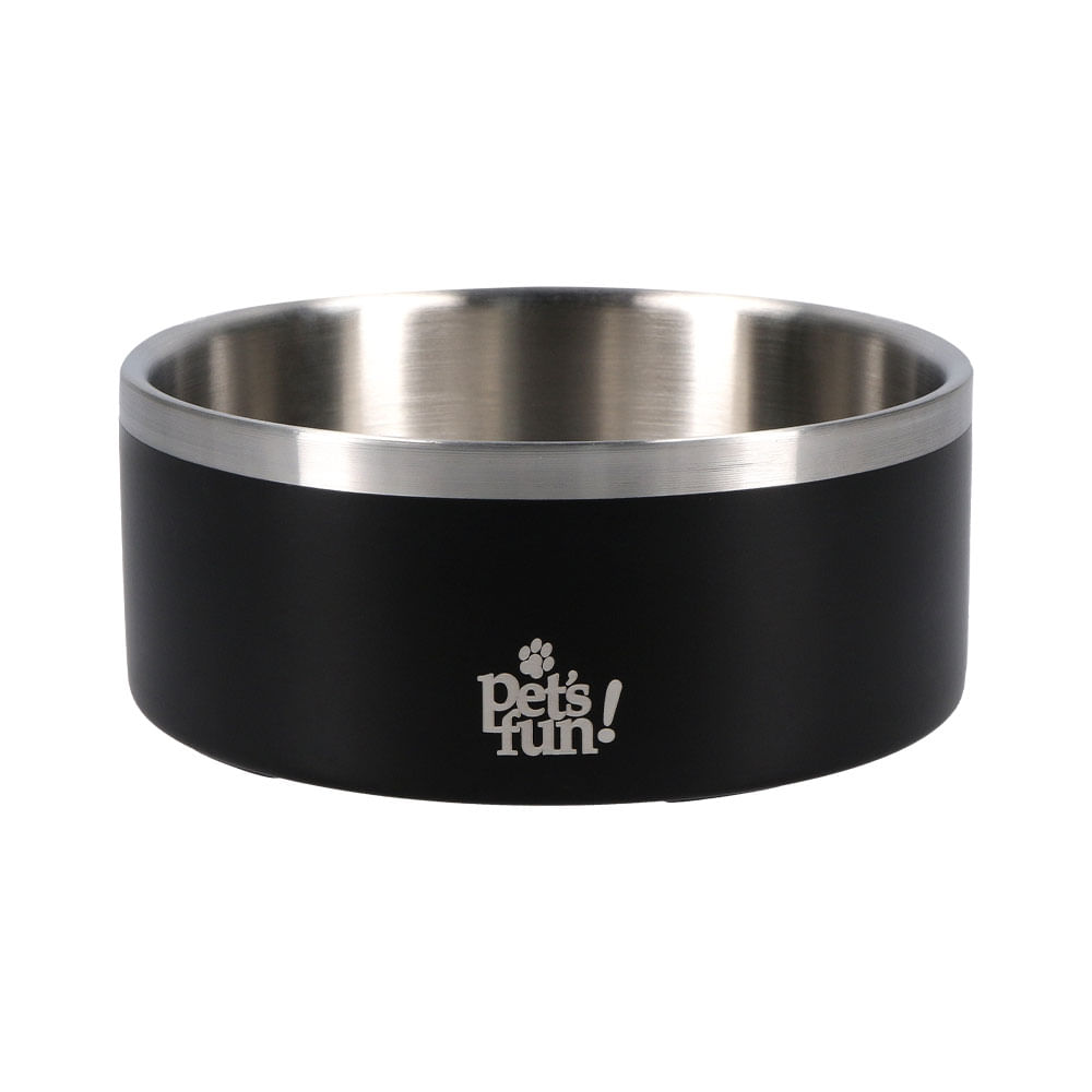Plato Pet's Fun Acero Inoxidable Pro 850ml Negro