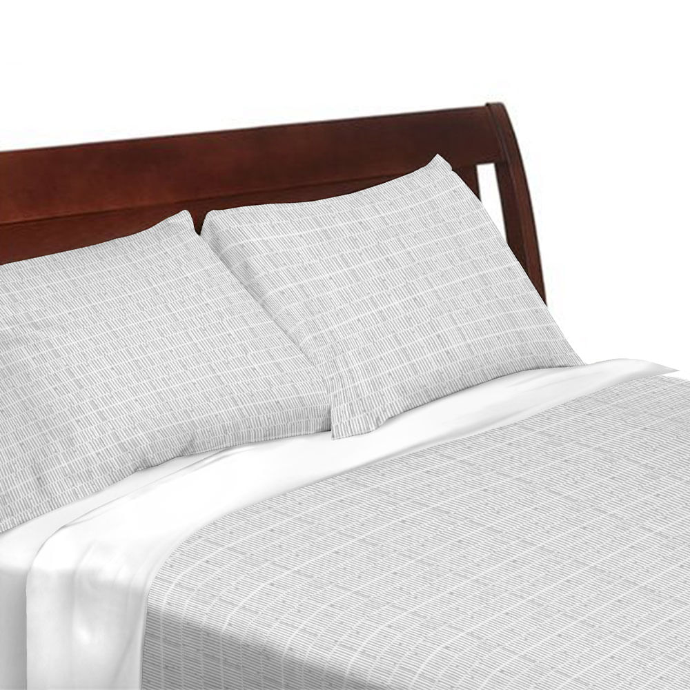 Juego de Sábanas Krea Estampada Queen Plaza 132H Polialgodón Líneas