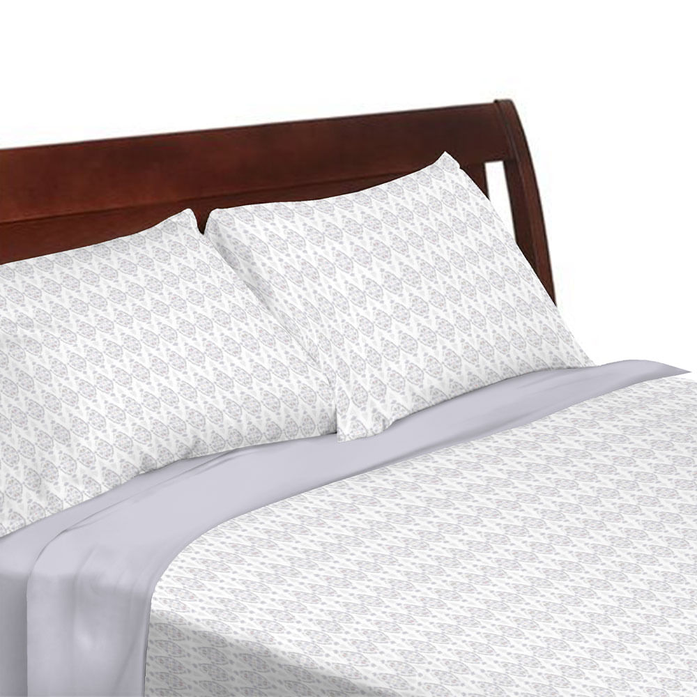 Juego de Sábanas Krea Estampada Queen Plaza 144H Polialgodón Rombo