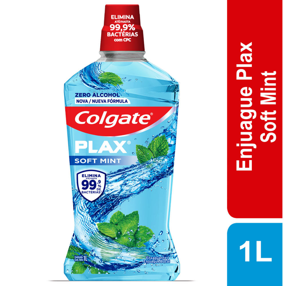 Enjuague Bucal Colgate Plax Zero Alcohol Soft Mint 1L