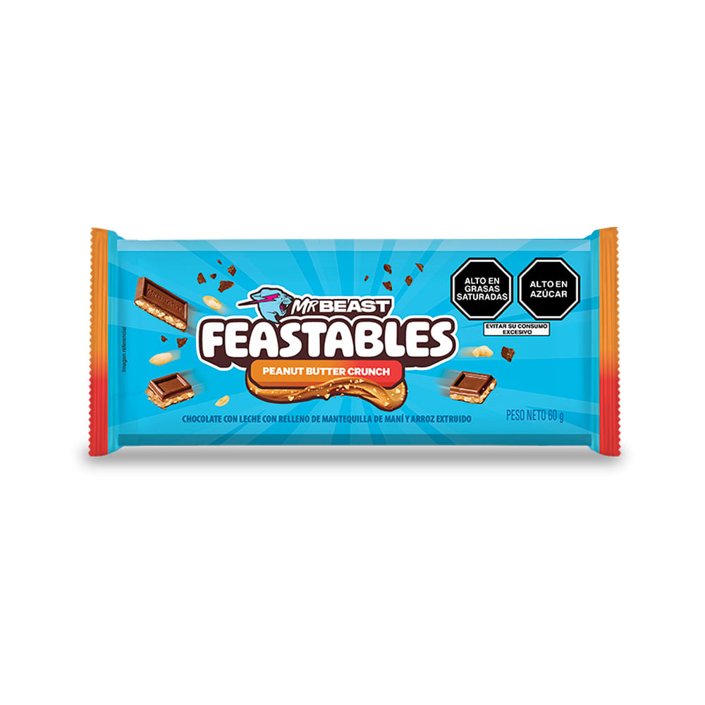 Chocolate con Leche Feastables Peanut Butter Crunch 60g