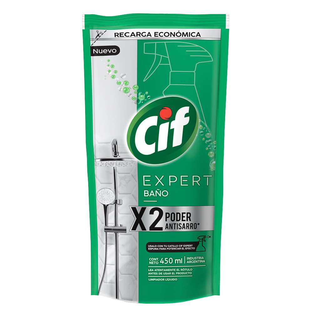 Limpiador de Baño Cif Bioactive Doypack 450ml