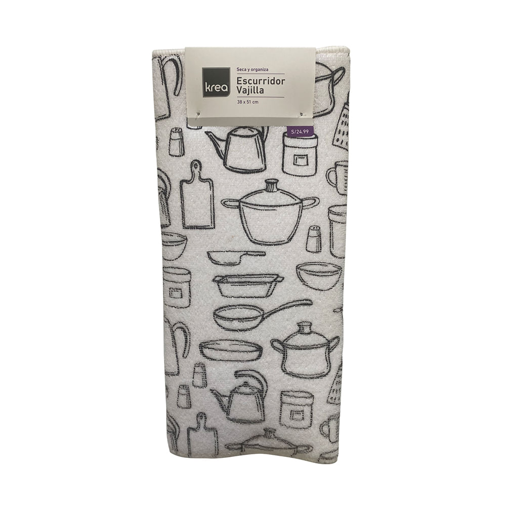 Paño de Cocina Escurre Copas Krea Color