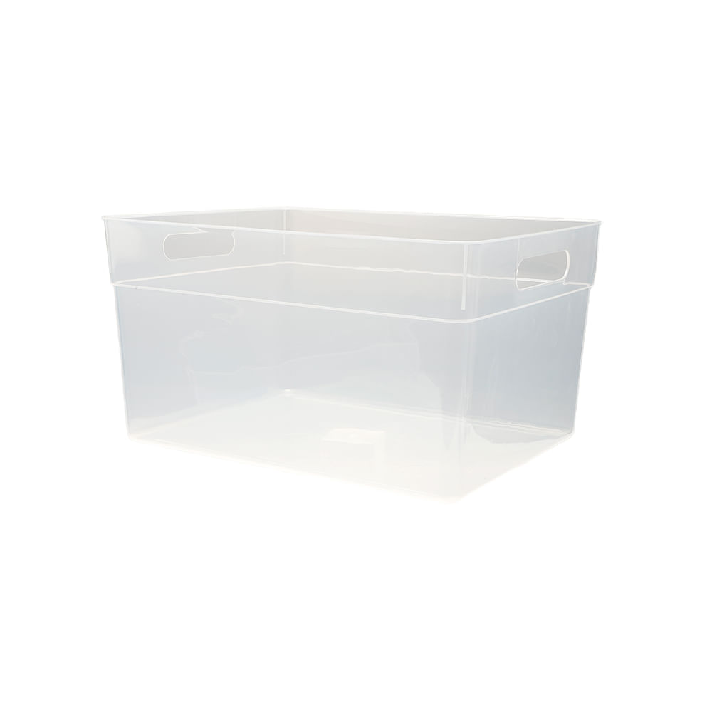 Canasto Transparente con Asa Krea 34x26x20cm
