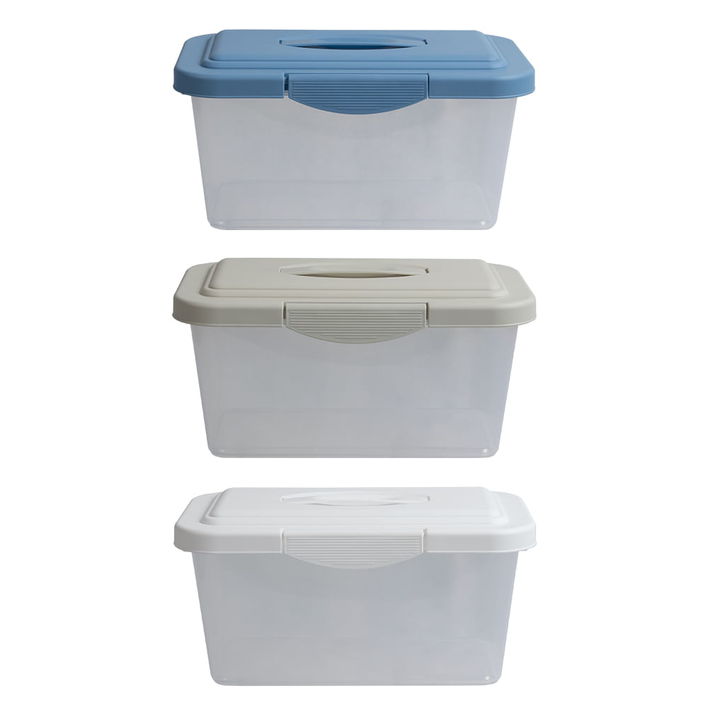 Caja Organizadora Krea Transparente Tapa Gris 6L