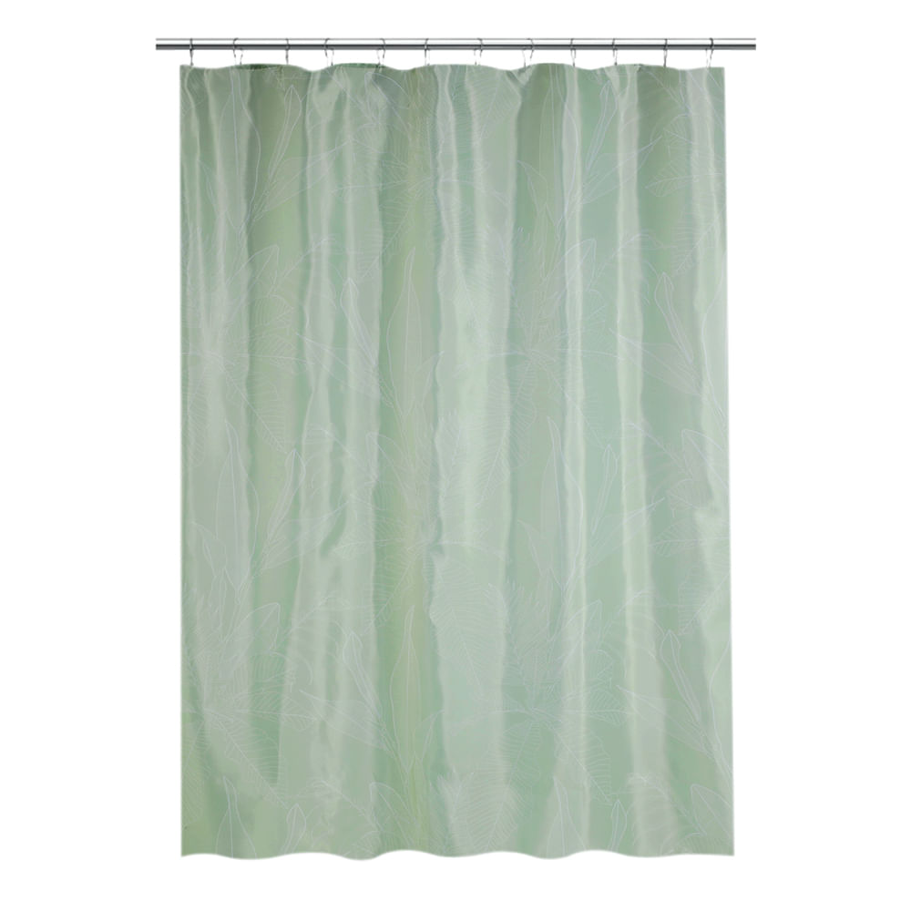 Cortina de Baño Krea Poliéster con Ganchos Botánico