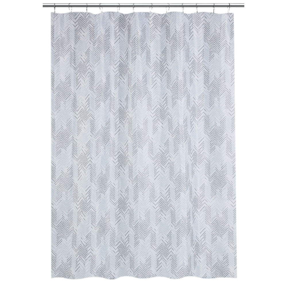 Cortina de Baño Krea Poliéster con Ganchos Textura