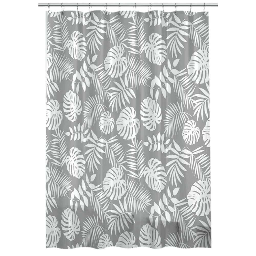 Cortina de Baño Krea PVC con Ganchos Hojas