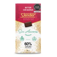 Chocolate Bitter Sin Azúcar Slender Quinua 80g