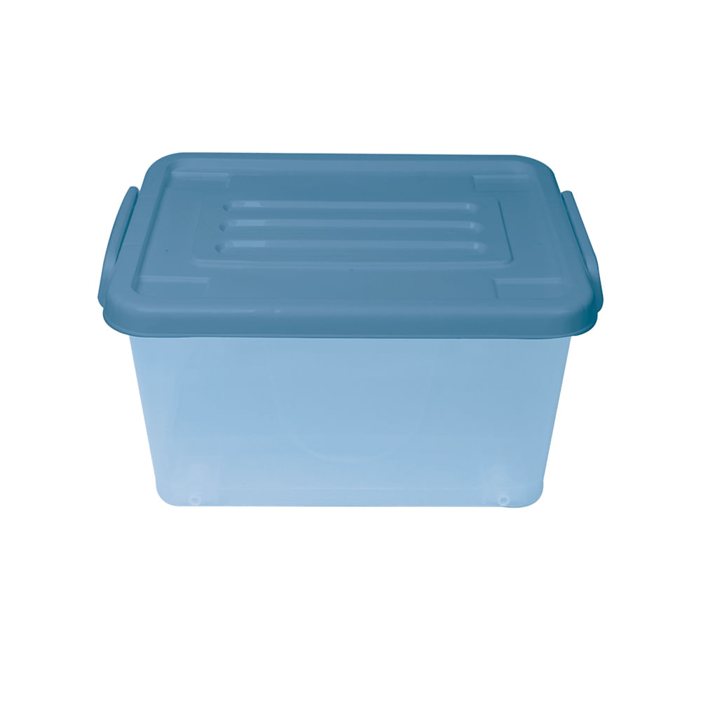 Caja Organizadora Krea Ruedas Color Transparente Azul 13L