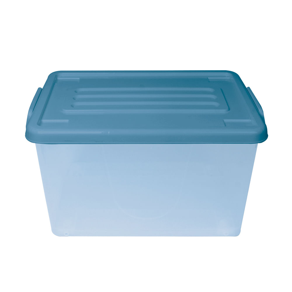 Caja Organizadora Krea Ruedas Color Transparente Azul 26L