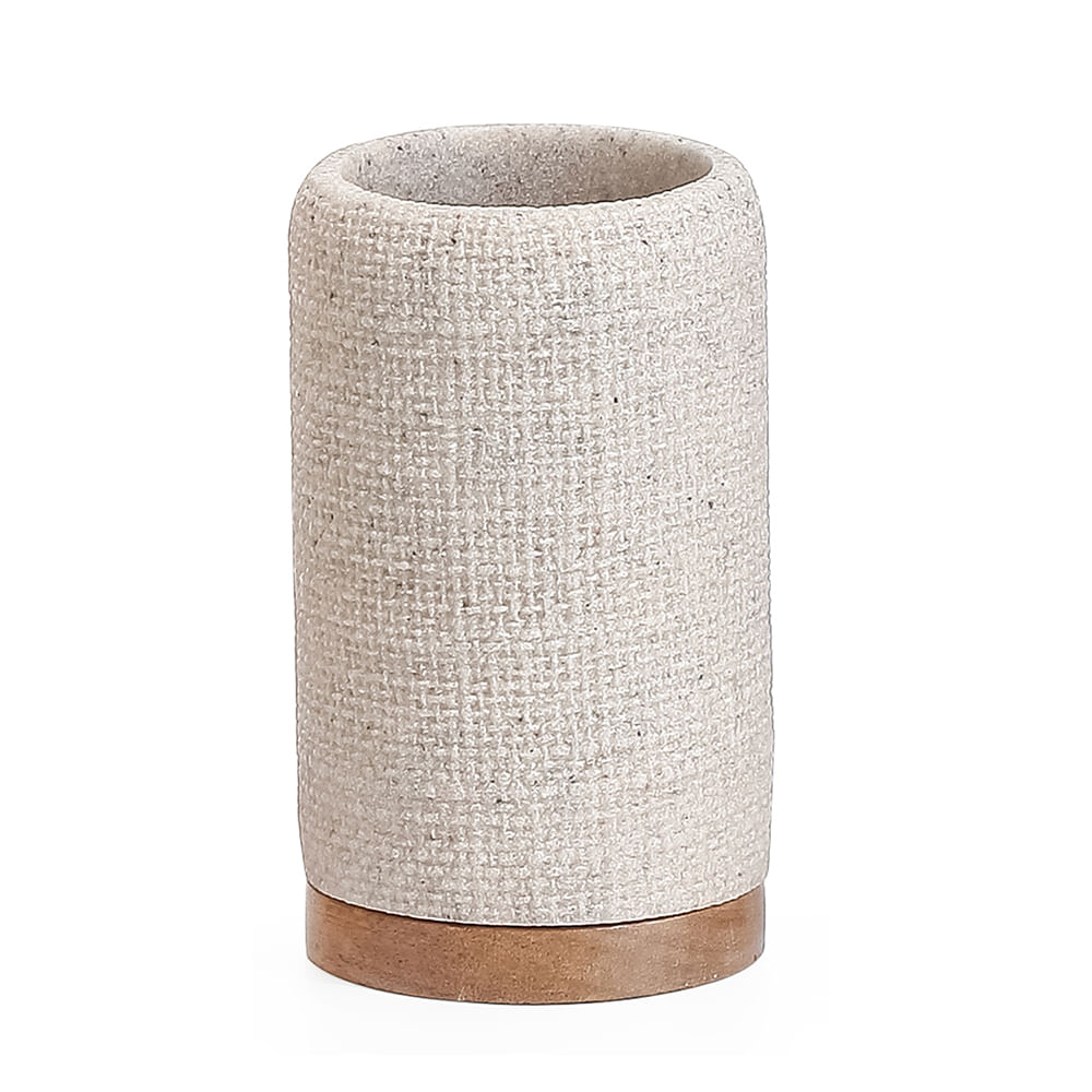 Portacepillo Krea Poliresina Base Acacia