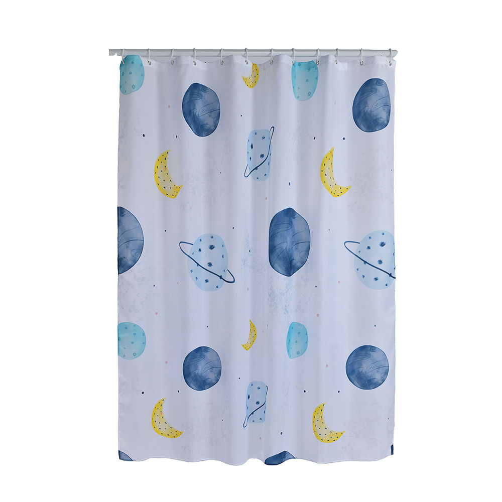 Cortina Baño Krea Poliéster Kids con Ganchos Espacio