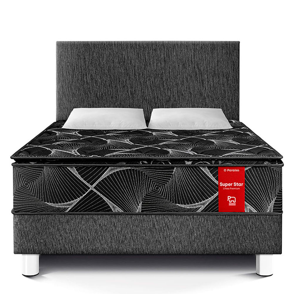 Dormitorio Paraíso Super Star Negro 2 Plazas