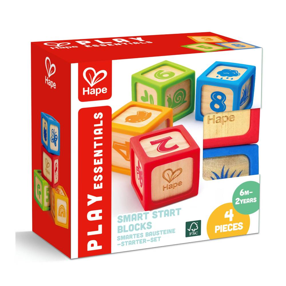 Set de Bloques Hape de Silicona y Madera 4 Piezas