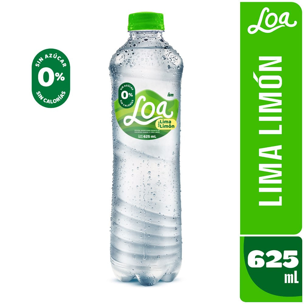 Bebida Gasificada Loa Sabor Lima Limón Botella 625ml