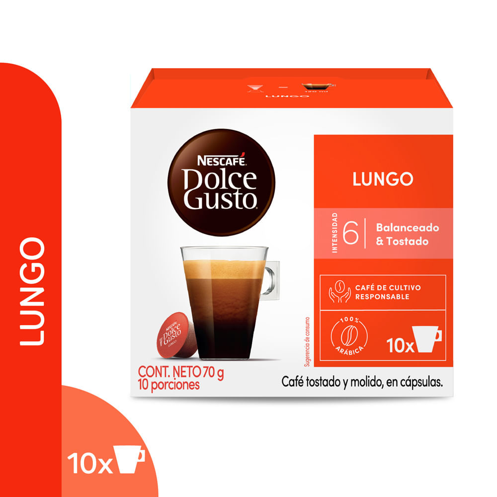 Café en Cápsulas Nescafé Dolce Gusto Lungo 10un