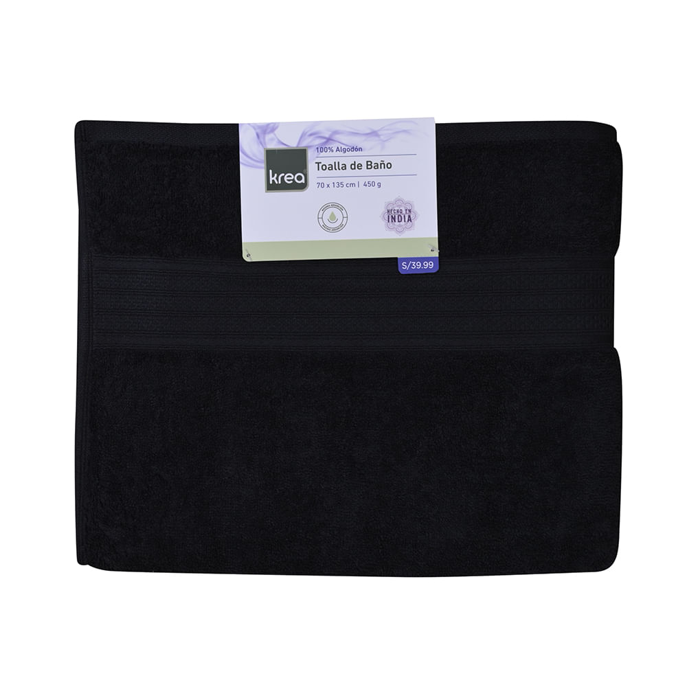 Toalla Baño Krea 70x135cm 450gsm Negro