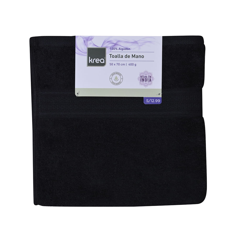 Toalla Mano 50x70cm 400gsm Negro