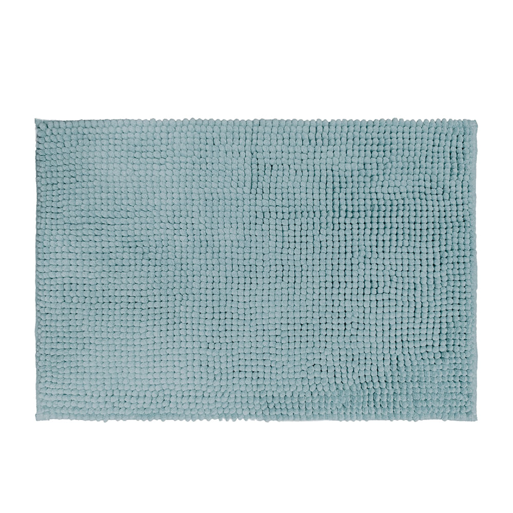 Piso Baño Krea Shaggy Microfibra 40x60cm Aqua
