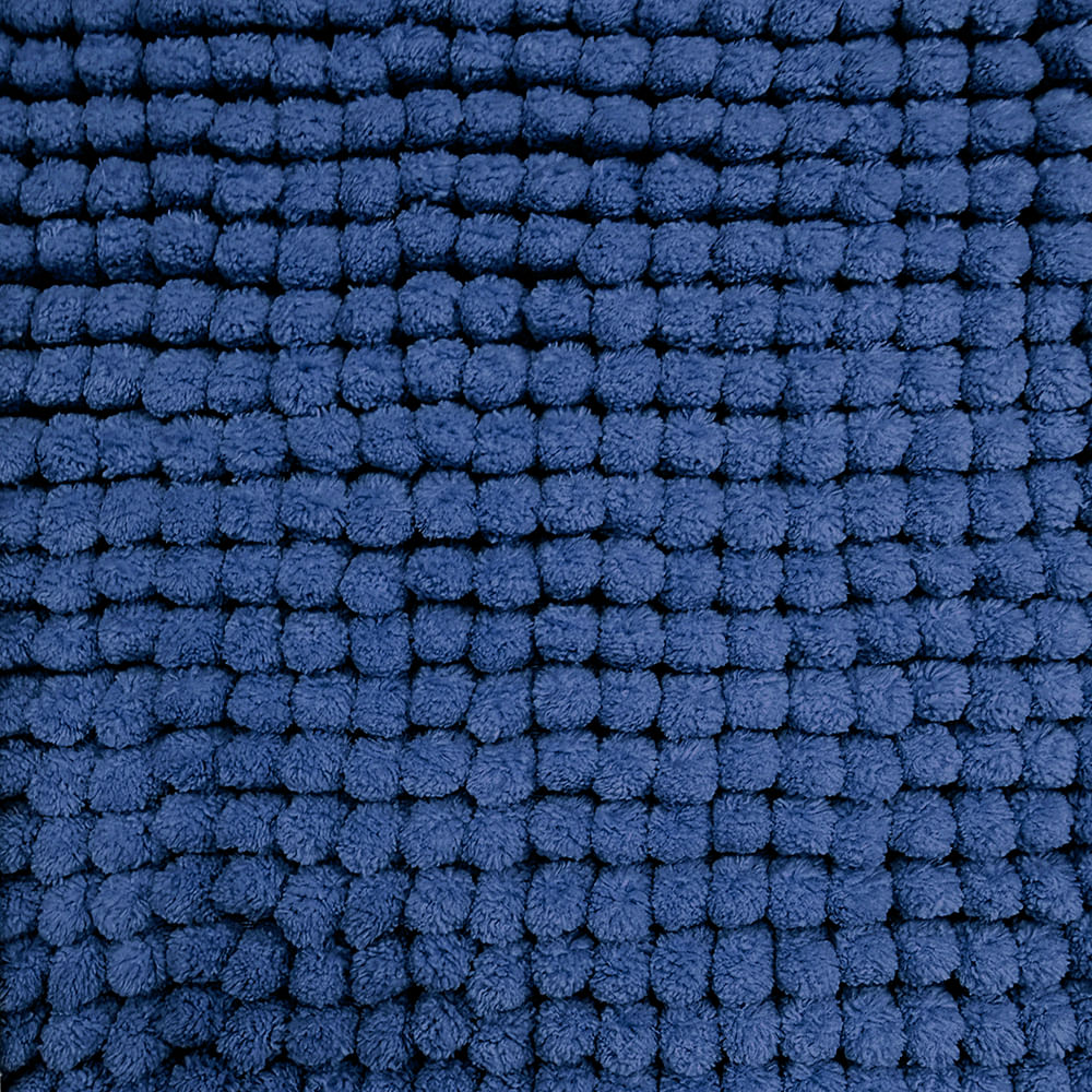 Piso Baño Krea Shaggy Microfibra 40x60cm Azul