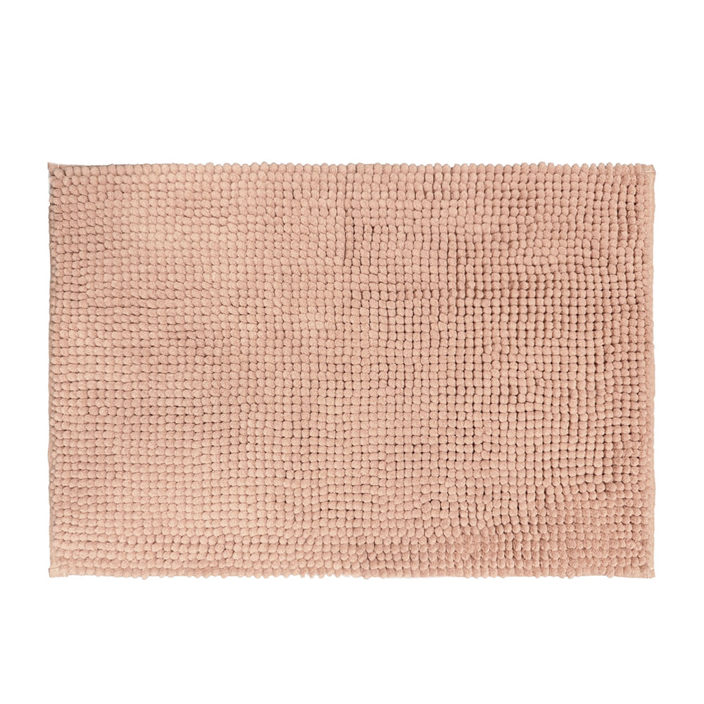 Piso Baño Krea Shaggy Microfibra 40x60cm Rosado