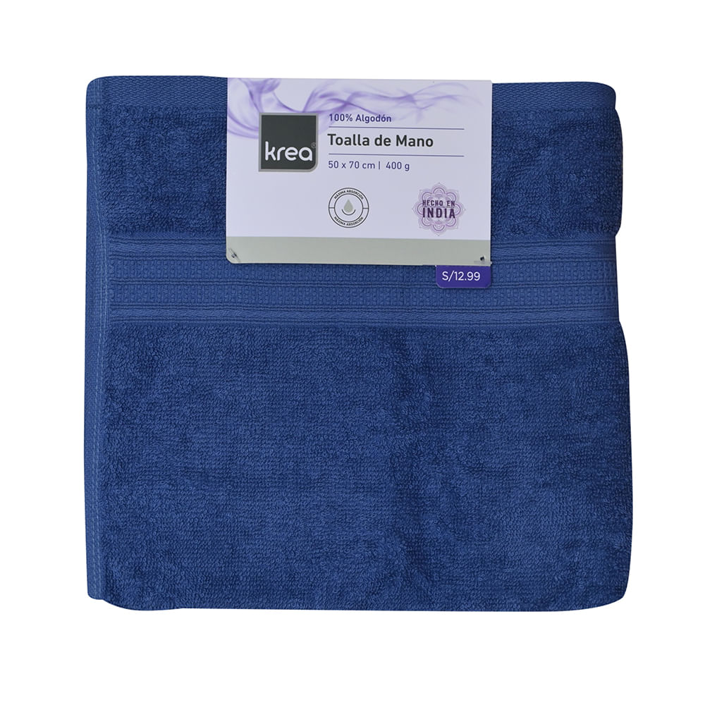 Toalla Mano Krea 50x70cm 400gsm Azul