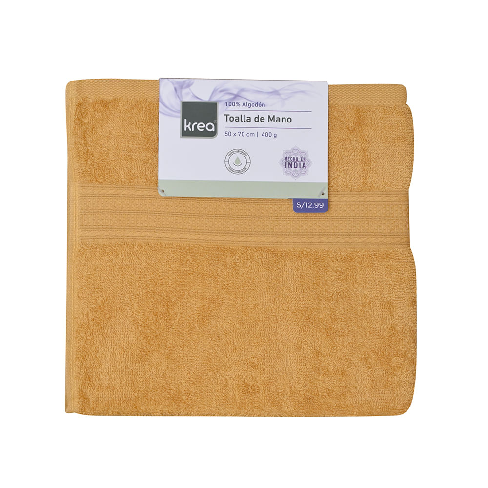 Toalla Mano Krea 50x70cm 400gsm Mostaza