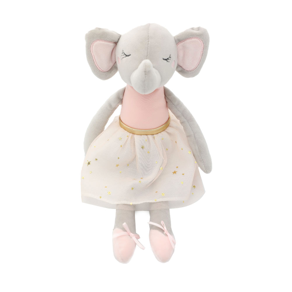 Peluche Elefantita con Vestido Rosa 35cm