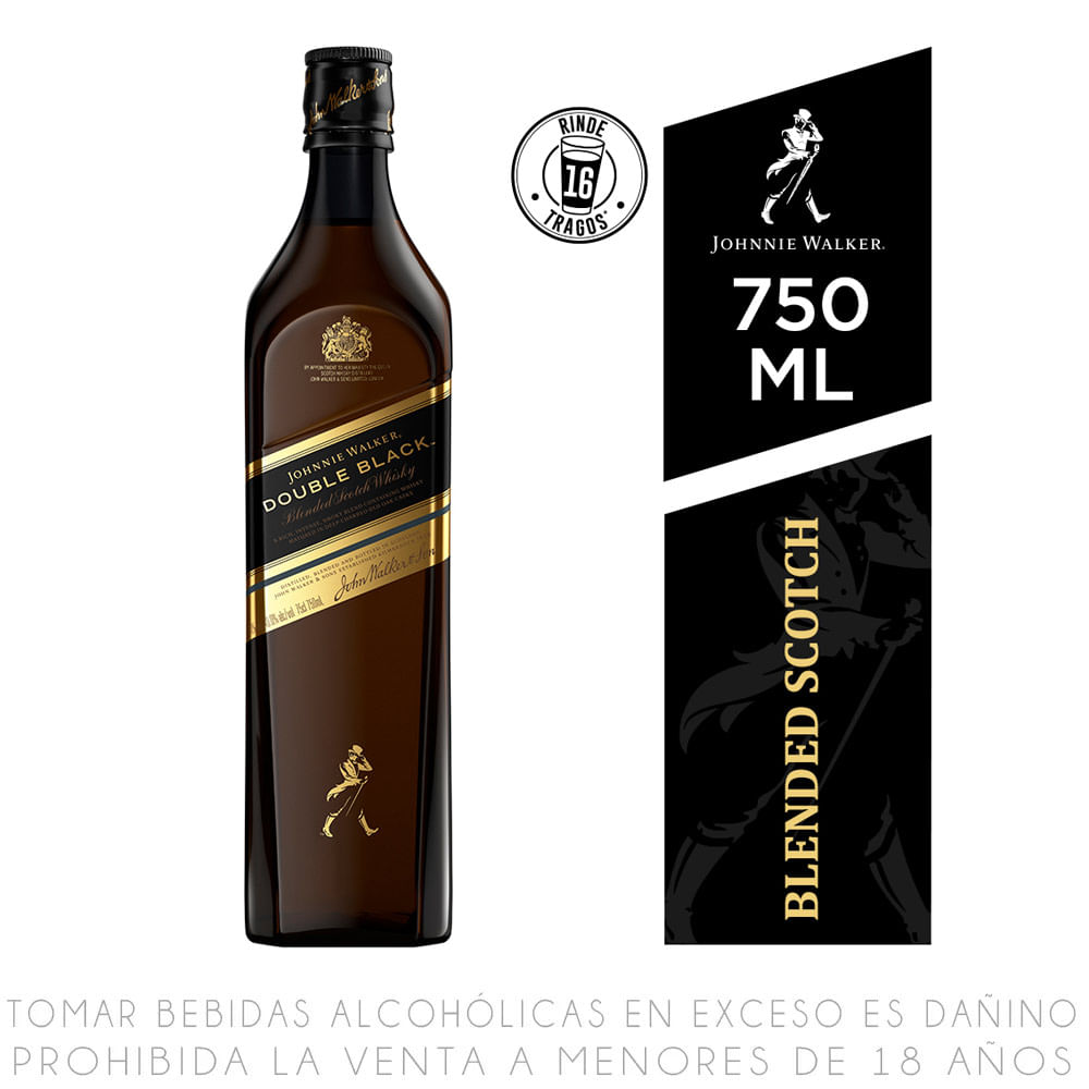 Whisky Johnnie Walker Double Black Botella 750ml