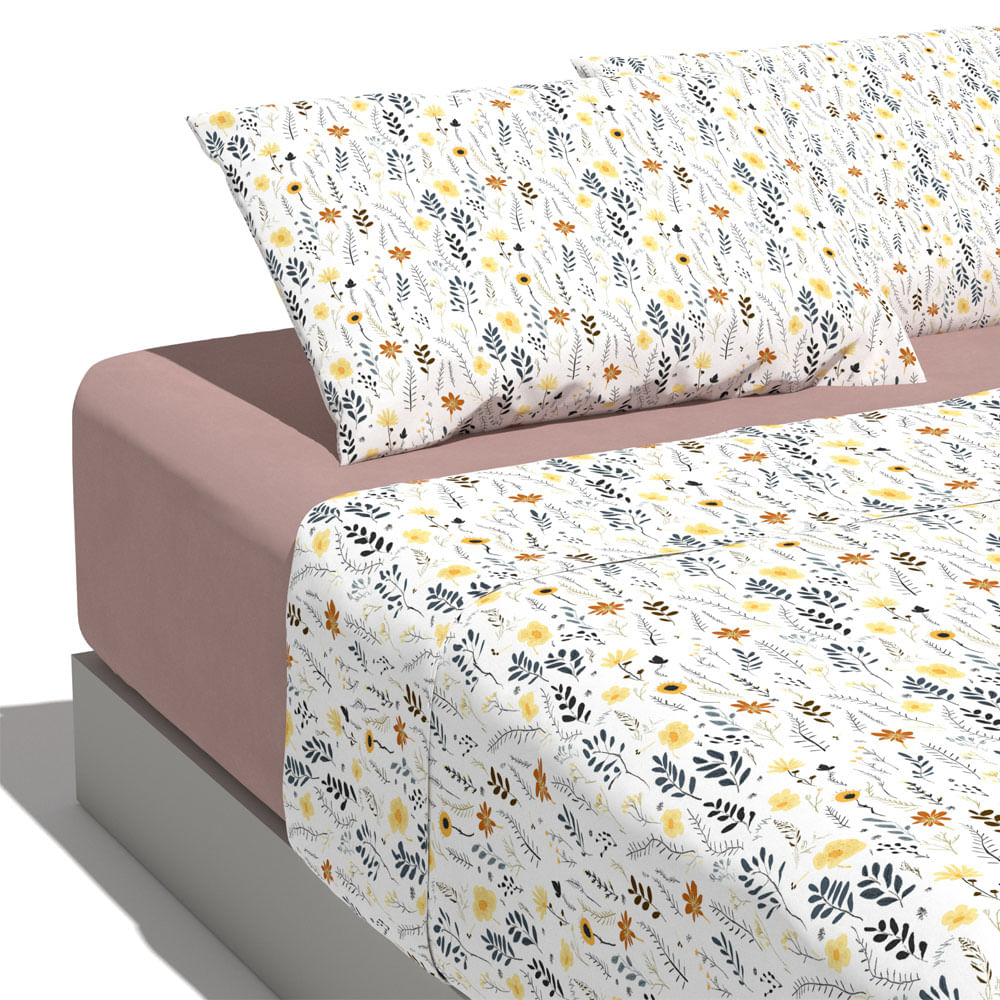 Juego de Sabana Krea Estampado 2 Plazas Microfibra 75Gsm Surtido