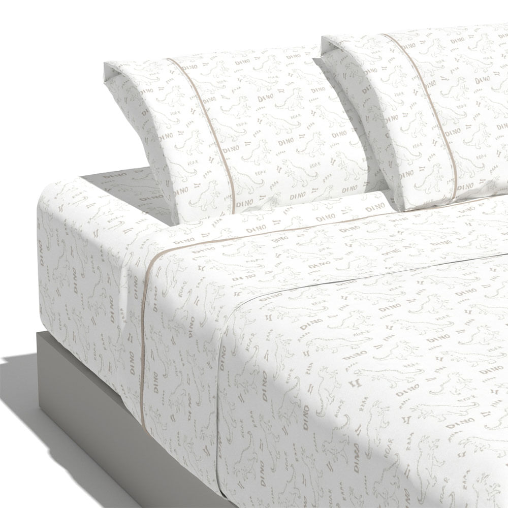 Sabana Estampada Krea 1.5 Plaza Microfibra Kids Dino