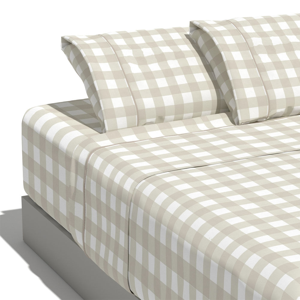 Sabana Estampada Krea Print 1.5 Plaza Microfibra Kids Tartán