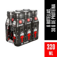 Sixpack Bebida Láctea Gloria Pro Power Dark Chocolate Botella 320ml