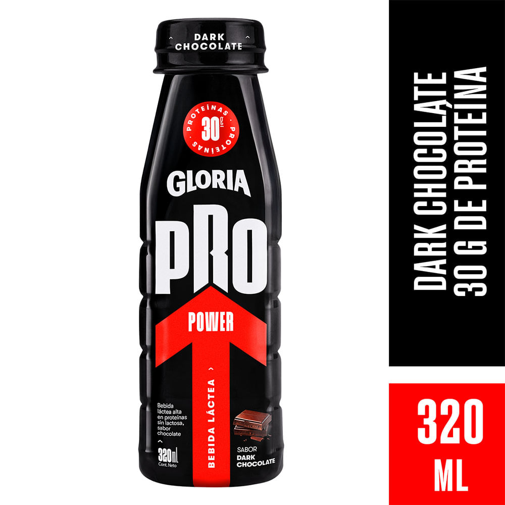 Bebida Láctea Gloria Pro Power Sabor Dark Chocolate Botella 320ml
