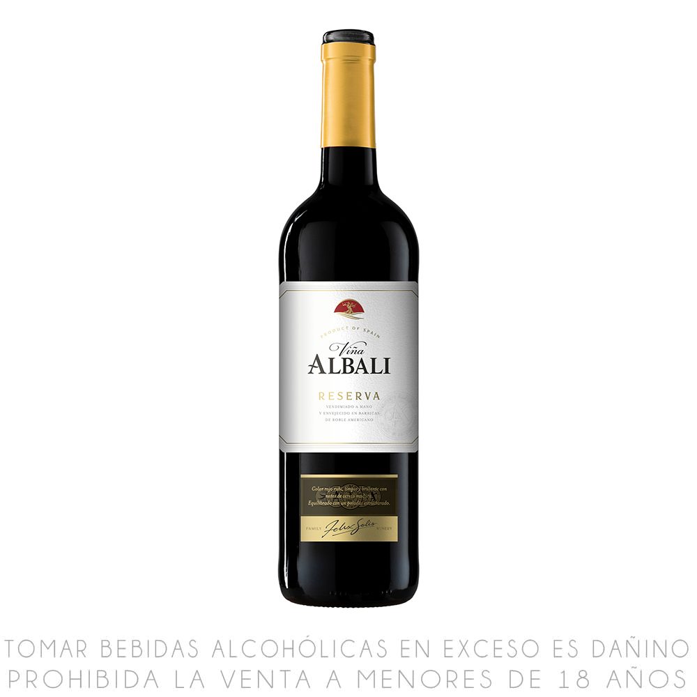 Vino Tinto Tempranillo Viña Albali Reserva Botella 750ml