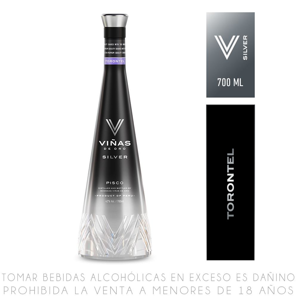 Pisco Puro Torontel Viñas de Oro Silver Botella 700ml