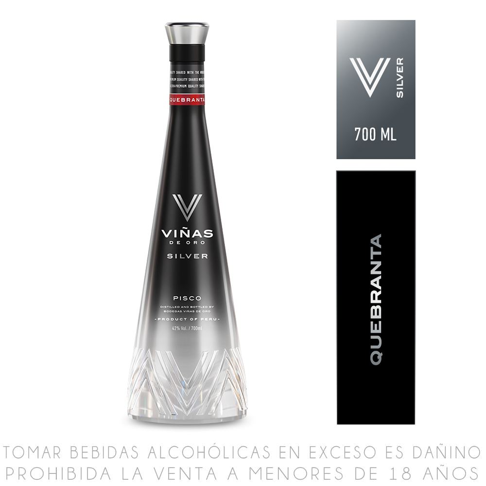 Pisco Puro Quebranta Viñas de Oro Silver Botella 700ml