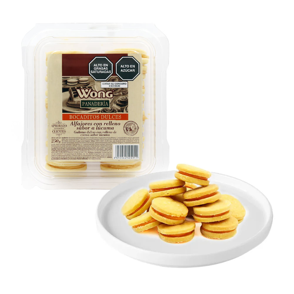 Alfajor con Relleno Sabor Lúcuma Wong 16un