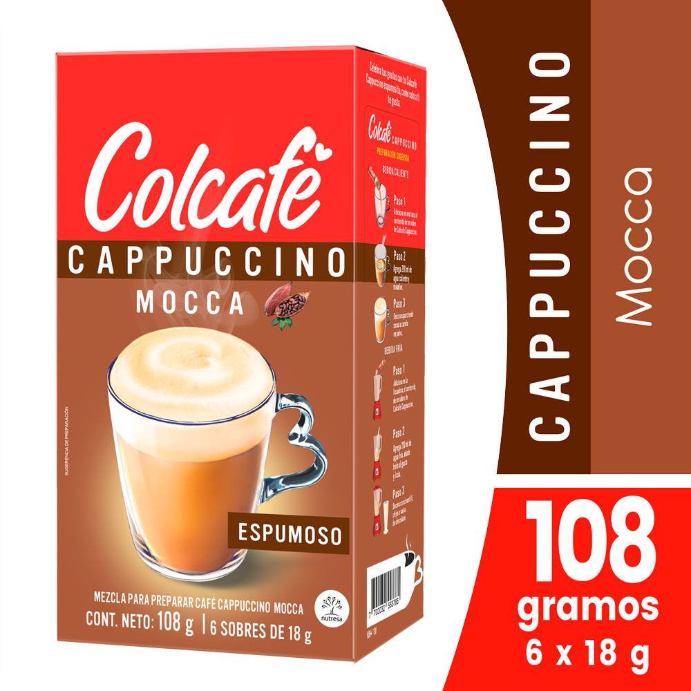 Sixpack Mezcla Instantánea Colcafé Cappuccino Mocca 18g