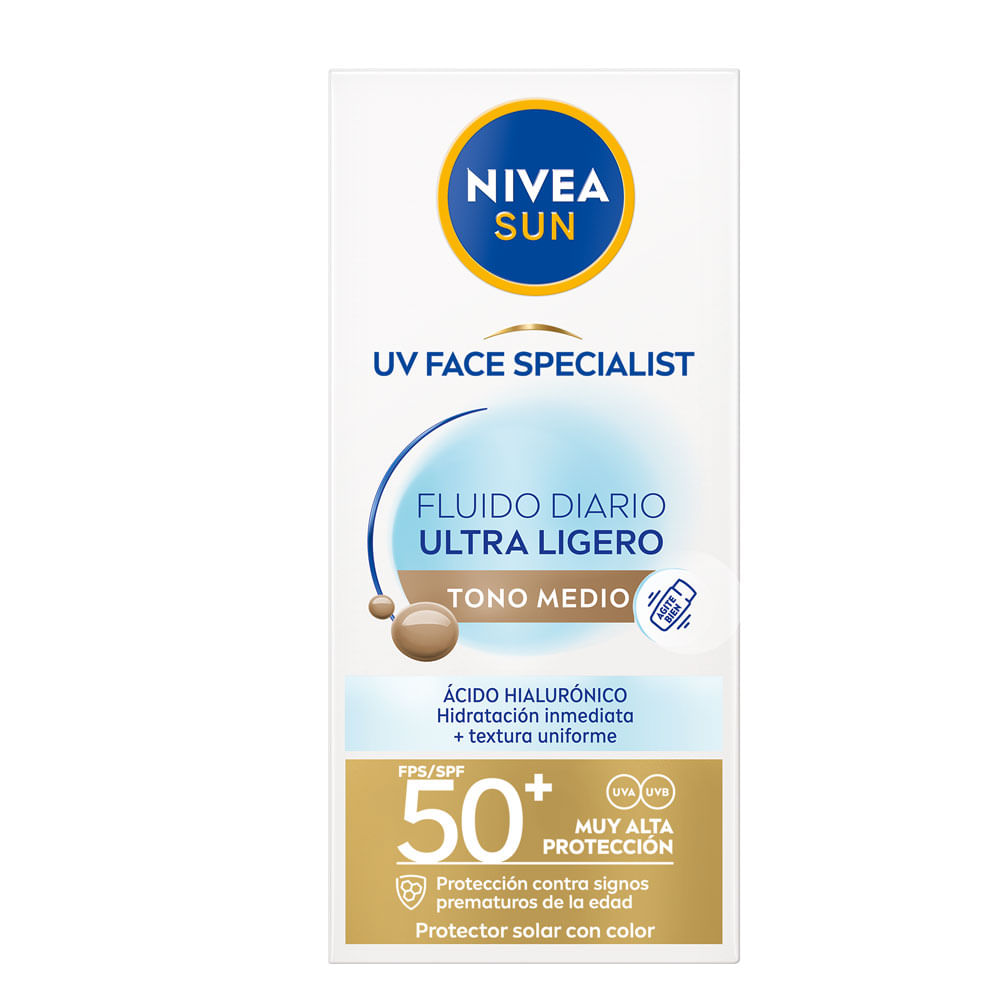 Protector Solar Nivea Sun Fluido Diario Tono Medio 40ml