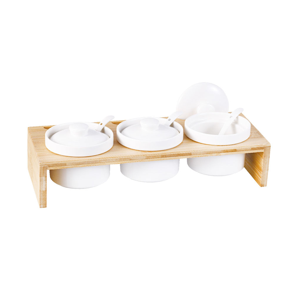 Pocillos + Base + Tapa +Cucharas Krea