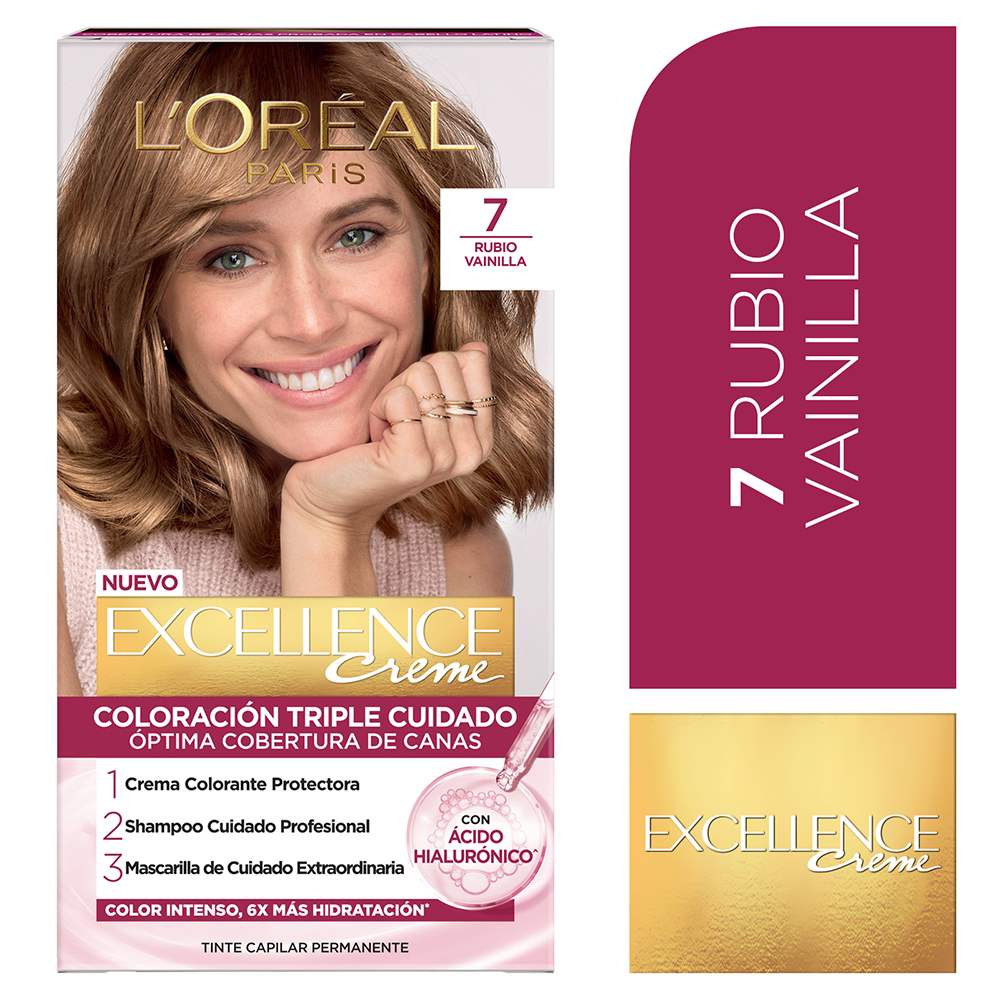 Tinte para Cabello 7 Rubio Vainilla Creme Caja 162.5 ml