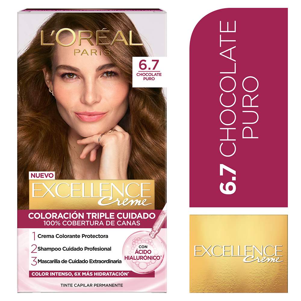 Tinte para Cabello 6.7 Chocolate Puro Creme Caja 162.5 ml
