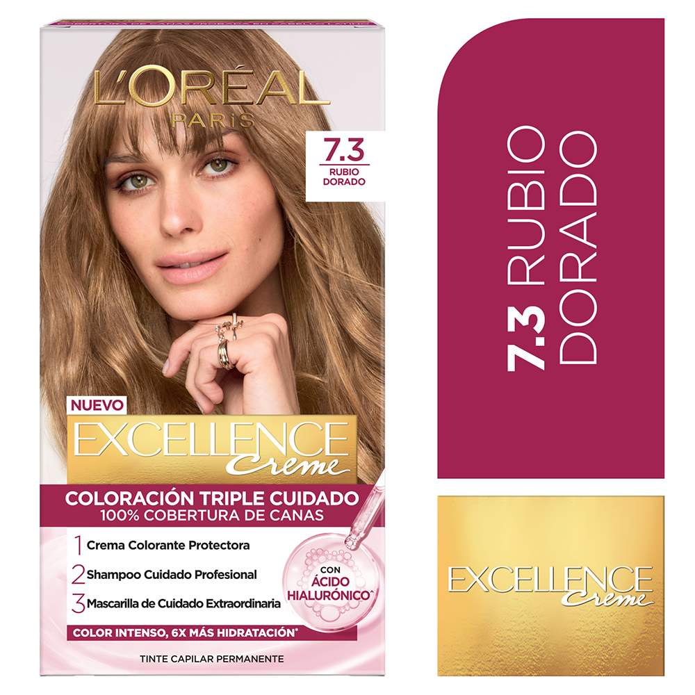Tinte para Cabello 7.3 Rubio Dorado Creme Caja 162.5 ml
